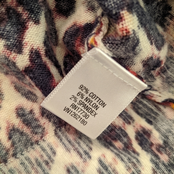 Merona Animal Print Cardigan Navy/Orange Size L - Picture 5 of 5